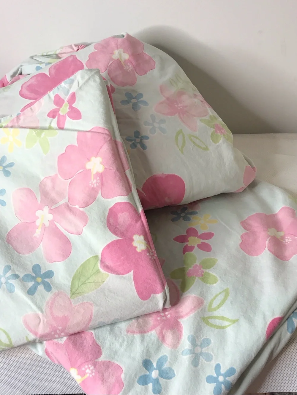 Pottery Barn Kids Pink Floral Cotton Twin Set